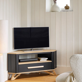 ALVA - Meuble TV d'angle 1 tiroir 1 niche