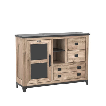 INDUS - Meuble d'appui 2 portes 2 tiroirs 1 niche
