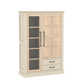 ODYSSEE - Vitrine 1 porte vitrée 1 porte bois 2 tiroirs