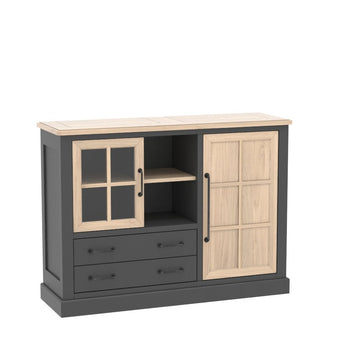 ODYSSEE - Meuble appui 1p vitrée 1p bois 1 niche 2 tiroirs