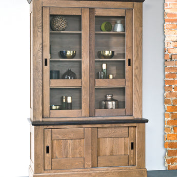 ROMANCE - Petit BAS vitrine 2 corps 2p coul.